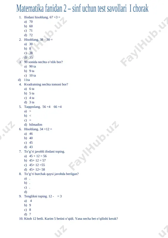 matematika test — DOCX