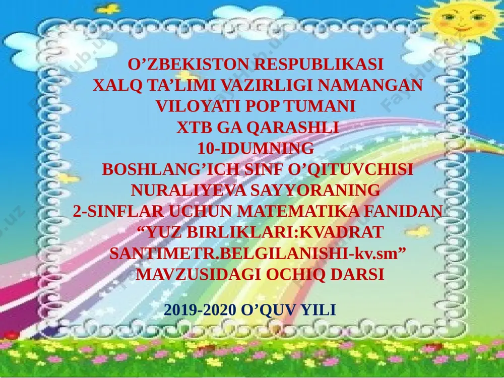 2-matematika.yuz birliklari.nuraliyeva sayyora — PPTX
