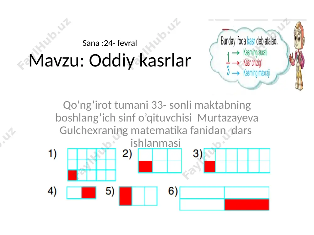 oddiy kasrlar — PPTX