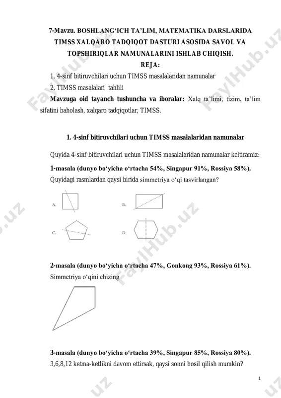 4-sinf timss test — PDF