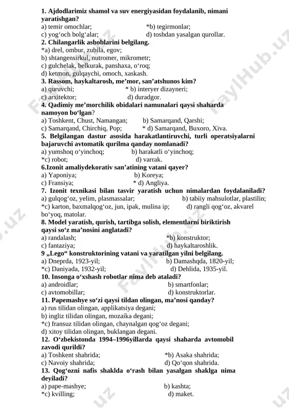 4-sinf test — DOCX