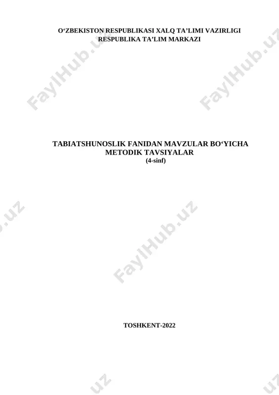 4-sinf tabiatshunoslik_tavsiya — DOC