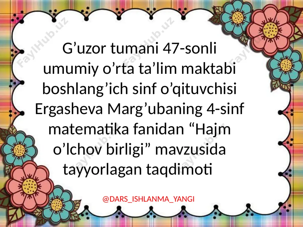 4-sinf matematika 158-159.hajm o'lchov birliklari+ — PPTX