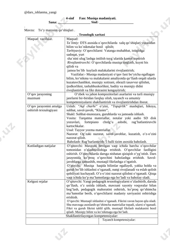 4-sinf musiqa 15.to'y marosimi qo'shiqlari+ — DOCX