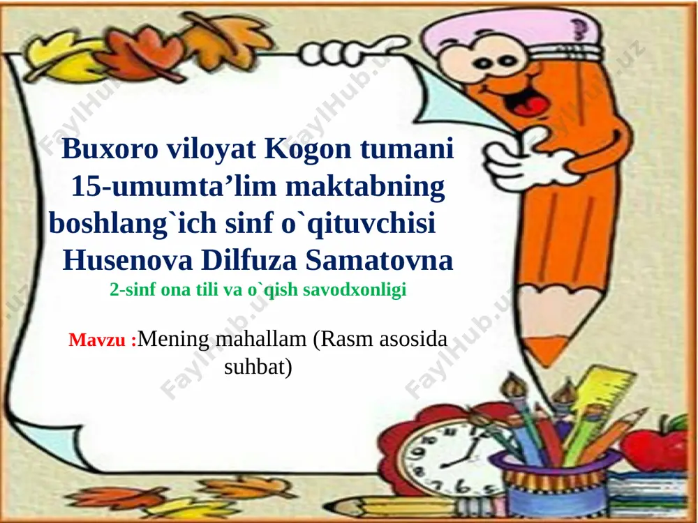 5.10.2022-yil 2-sinf ona tili va o`qish savodxonligi — PPTX