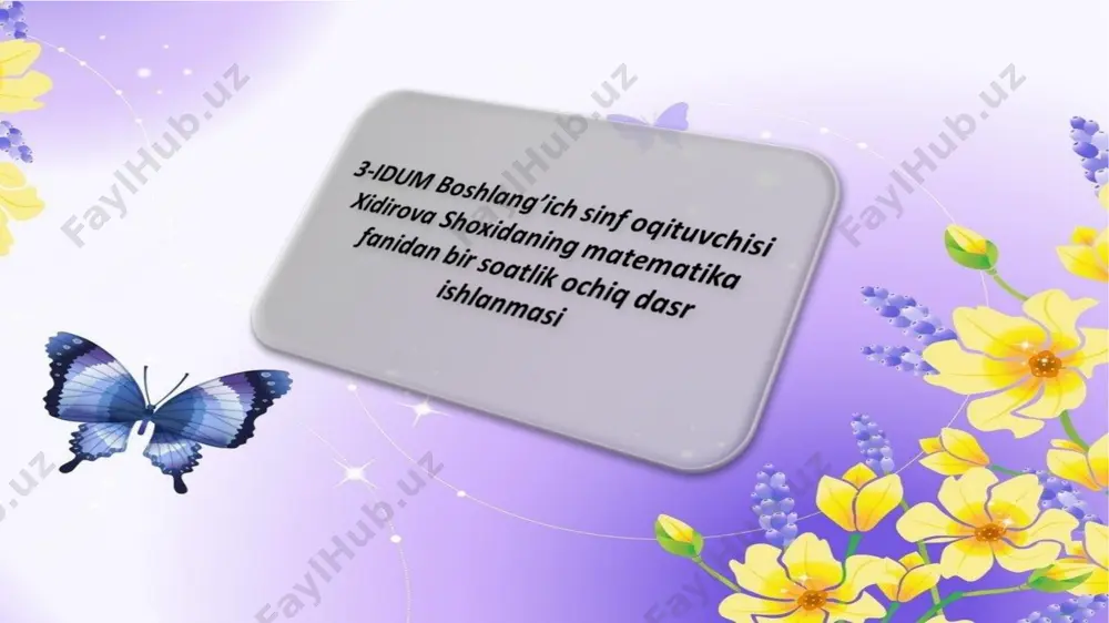 xidirova shohidaning ochiq dars taqdimoti — PDF