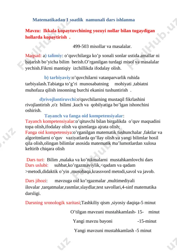 matematika 4-sinf ibragimova muqaddam — DOCX