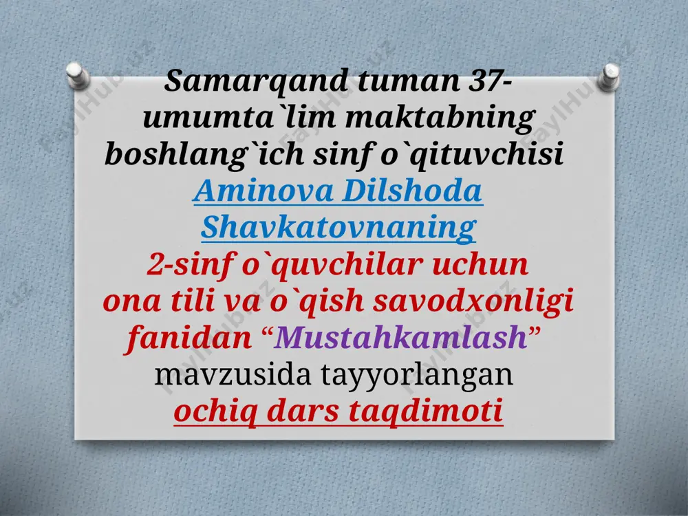 ochiq dars — PPTX