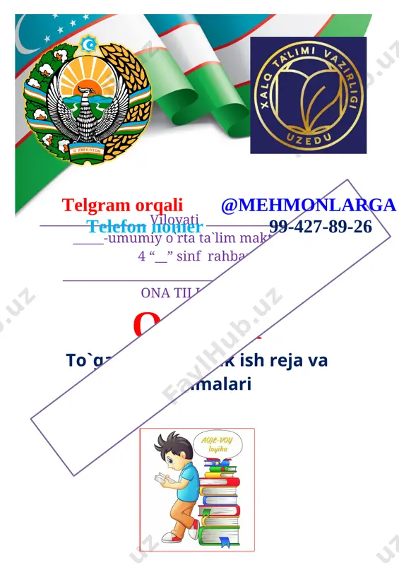4-sinf oona tili to'garak 34 - soatlik 2021-2022 (3) — DOCX