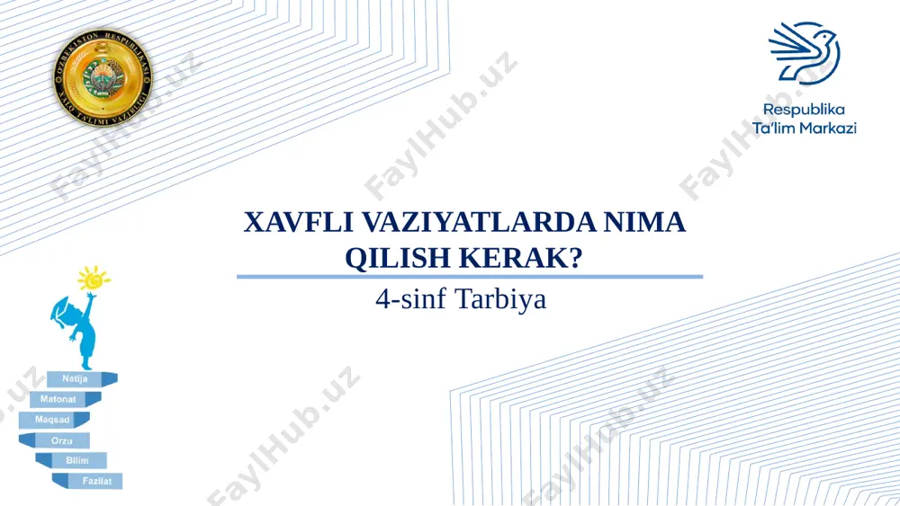 4-sinf tarbiya xavfli vaziyatlarda nima qilish kerak — PPTX