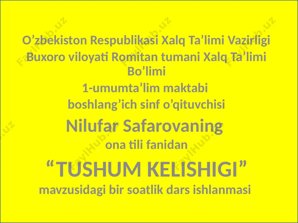 ona tili 4-sinf tushum kelishigi — PPTX