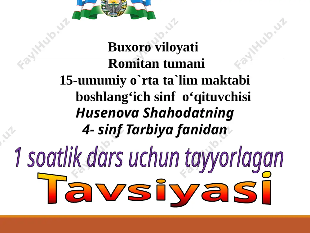 fan_tarbiya_4_sinf_mavzu_fazilatlar_inson_ko'rki_muallif_buxoro — PPTX