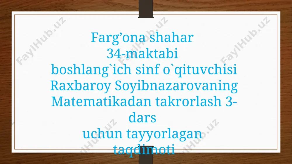 takrorlash 3-soat — PPTX