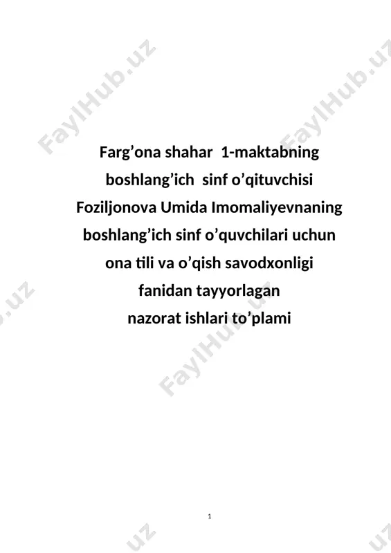 nazorat ishi daftari — DOCX