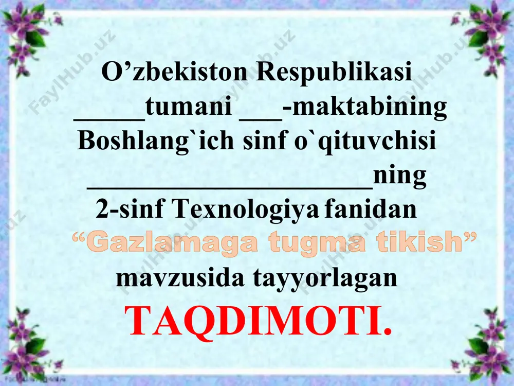 2-sinf_4-chorak_texnologiya_gazlamaga tugma tikish — PDF