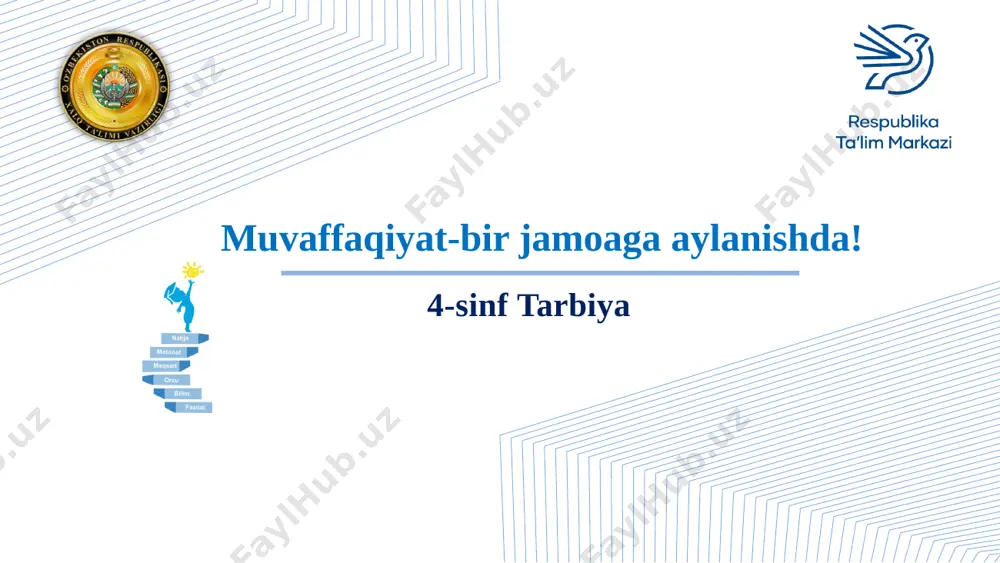 4-sinf tarbiya muvaffaqiyat bir jamoaga aylanishda — PPTX