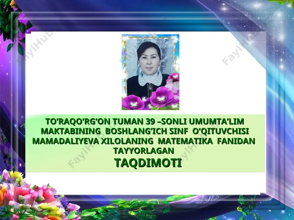 takdimot matem xilola — PPT
