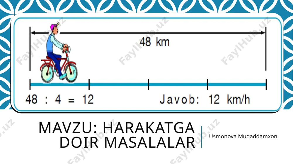 mavzu harakatga doir masalalar — PPTX