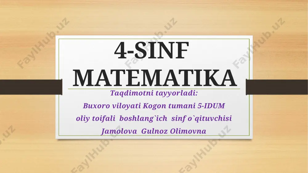 4-sinf jamolova gulnoz olimovna — PPTX