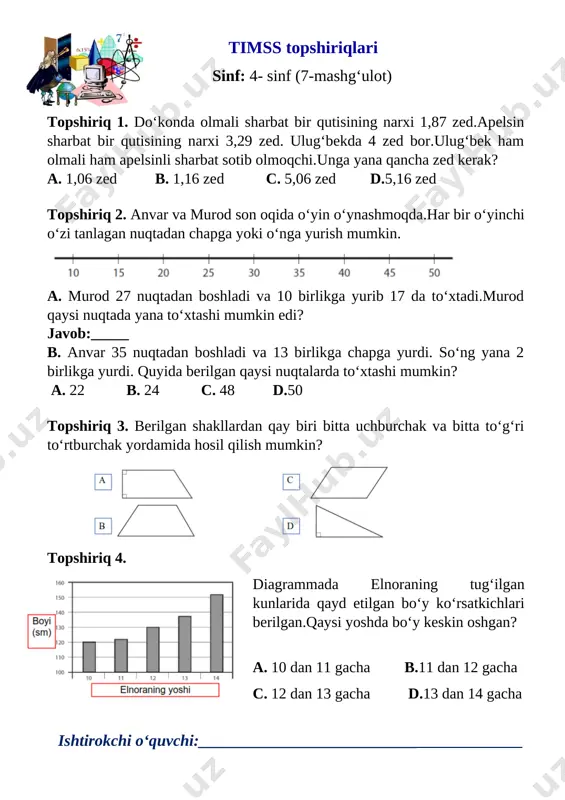 matematika 7-topshiriq dilfuza30 — DOCX