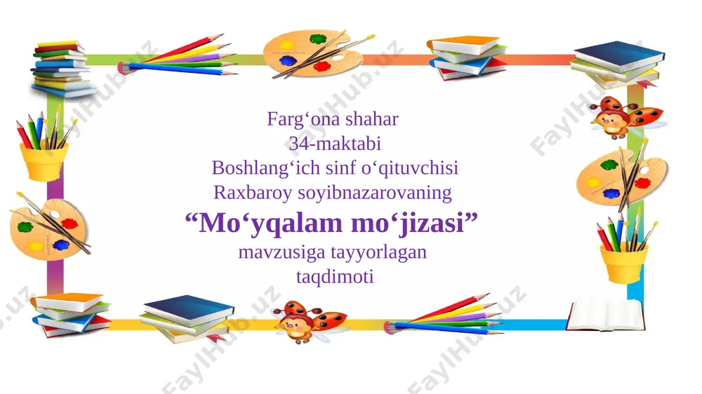 mo`yqalam mo`jizasi 1-soat — PPTX
