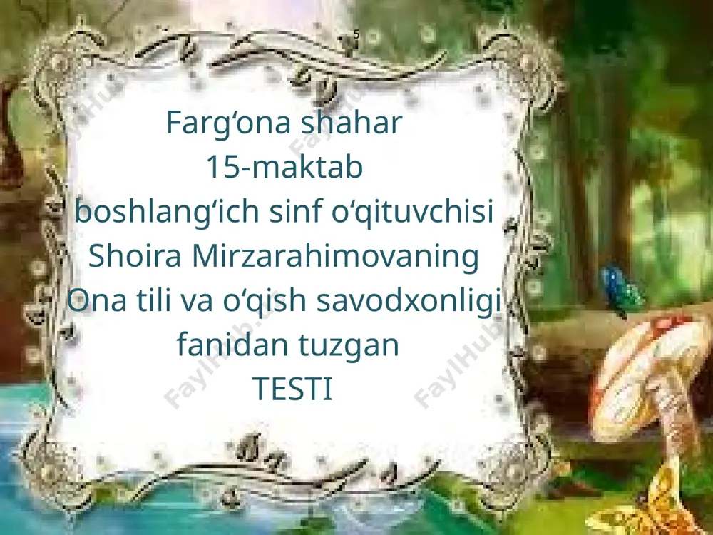 ona tili va o'qish savodxonligi test — PPTX