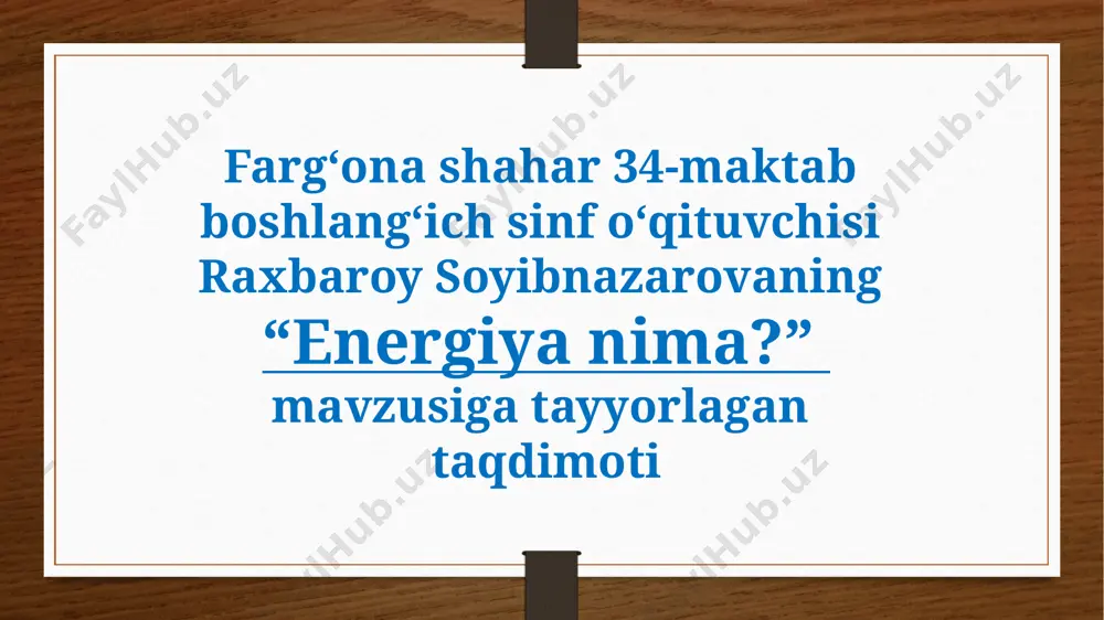energiya nima — PPTX