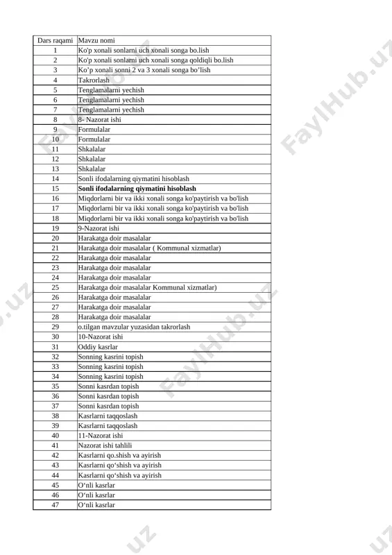 4-sinf matematika 3-chorak @uqituvchiga_hujjat (2) — XLSX