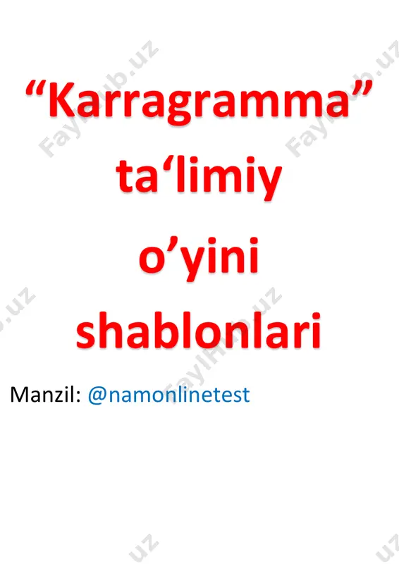 karragramma o`yini — PDF