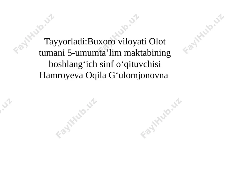 4-sinf nazorat ishi ona tili test — PPTX