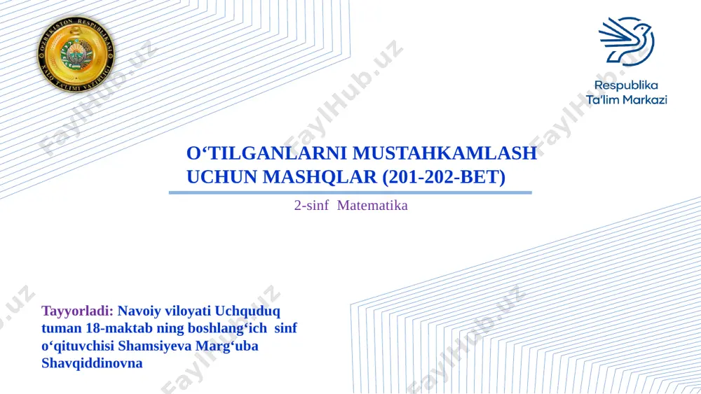 2-sinf matematika — PPTX