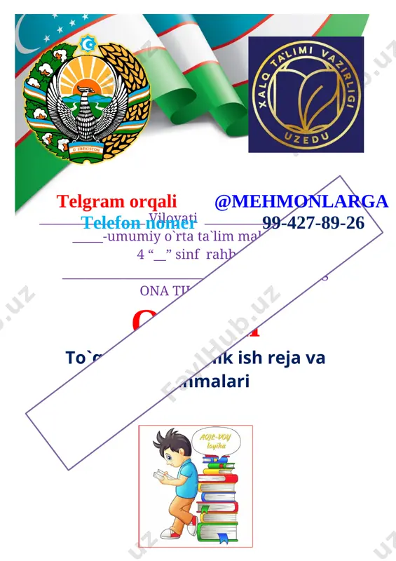 4-sinf oona tili to'garak 68-s 2021-2022 (3) — DOCX