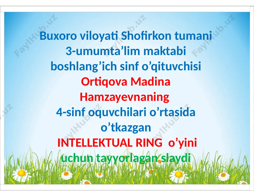 4-sinf intellektual ring — PPTX