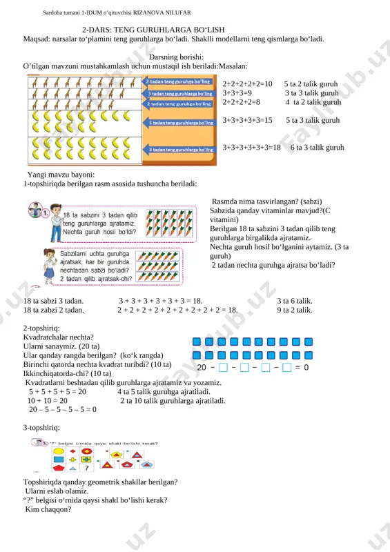 2-dars matematika fayl — DOCX