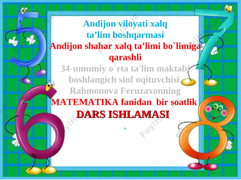 4-sinf matematika — PPT