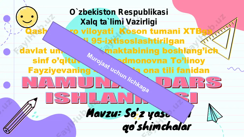 4-sinf so'z yasovchi qo'shimchalar — PDF
