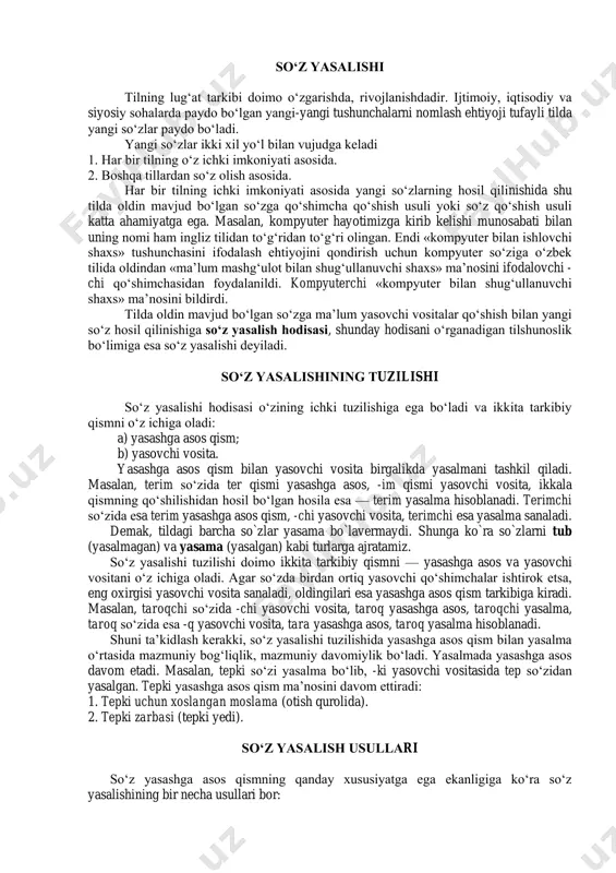 so`z yasovchi qo'shimchalar — PDF