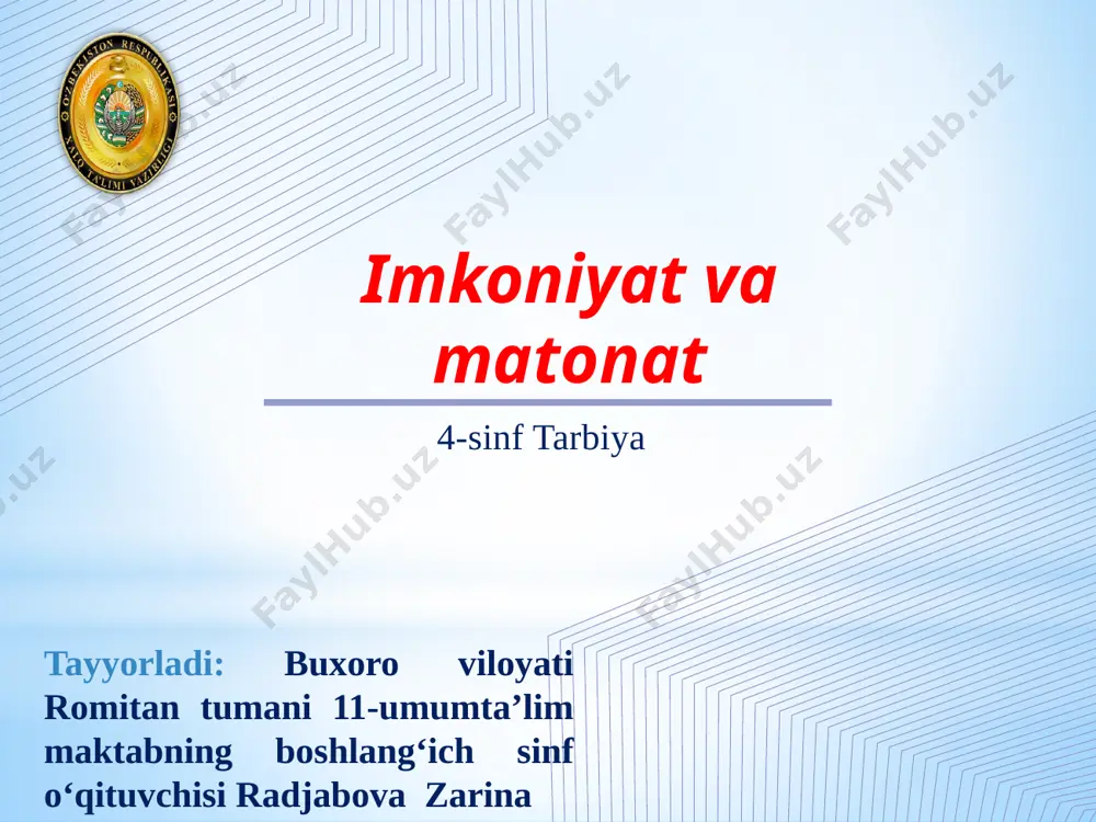 4-sinf metodik tavsiya — PPTX