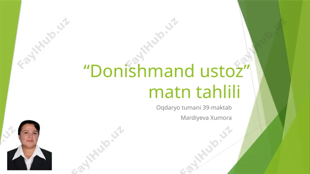 donishmand ustoz — PPTX