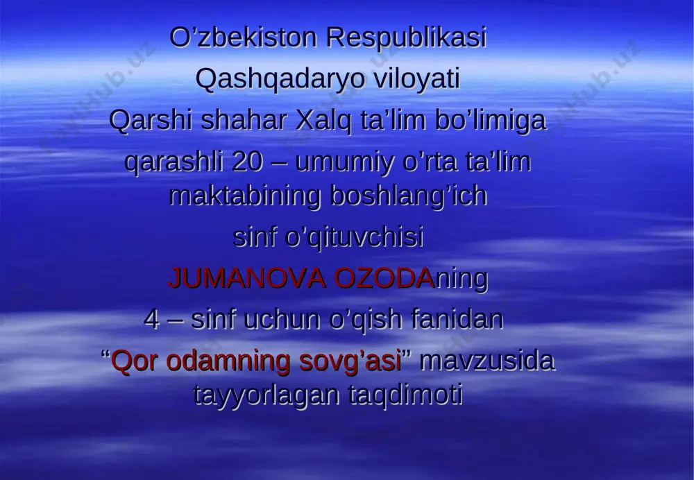 qor odamning sovg'asi — PPT