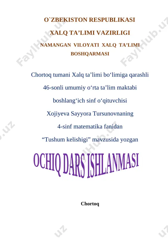 tushum kelishigi yangi dars ishlanma — DOC