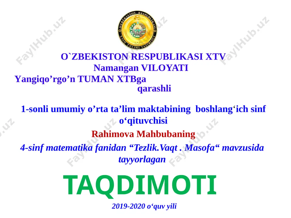 4_sinf_matematika_fanidan_tezlik.vaq.pptxr.mahbubba — PPTX