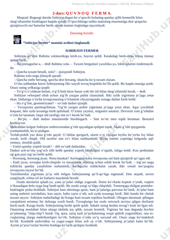 2-dars savodxonlik — DOCX