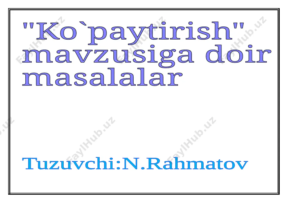 ko`paytirish ko`rgazma — DOCX