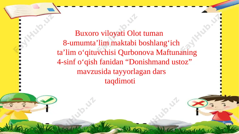 4-sinf o'qish 16 noyabr — PPTX