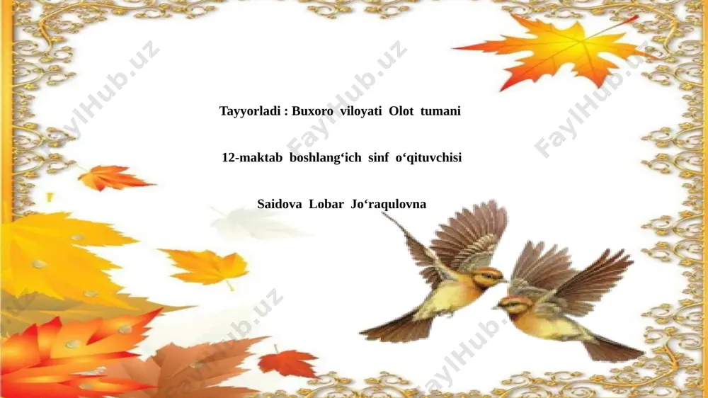 rivoyat .o'qish — PPTX