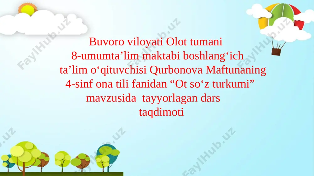 ona tili 4 - sinf 11 noyabr 100-102 mashqlar — PPTX