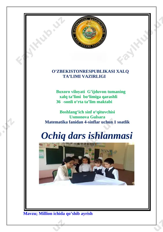 million ichida ayrish — DOCX