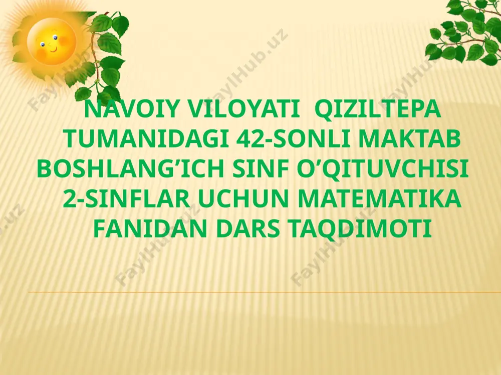 sohiba safarovna qiziltepa 42-maktab — PPTX