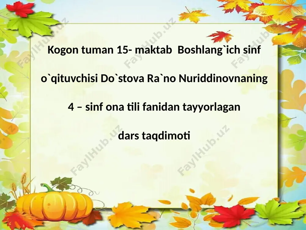fan;ona tili — PPTX